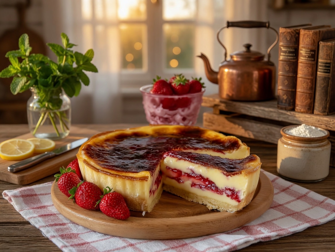 Flan Pâtissier aux Fraises