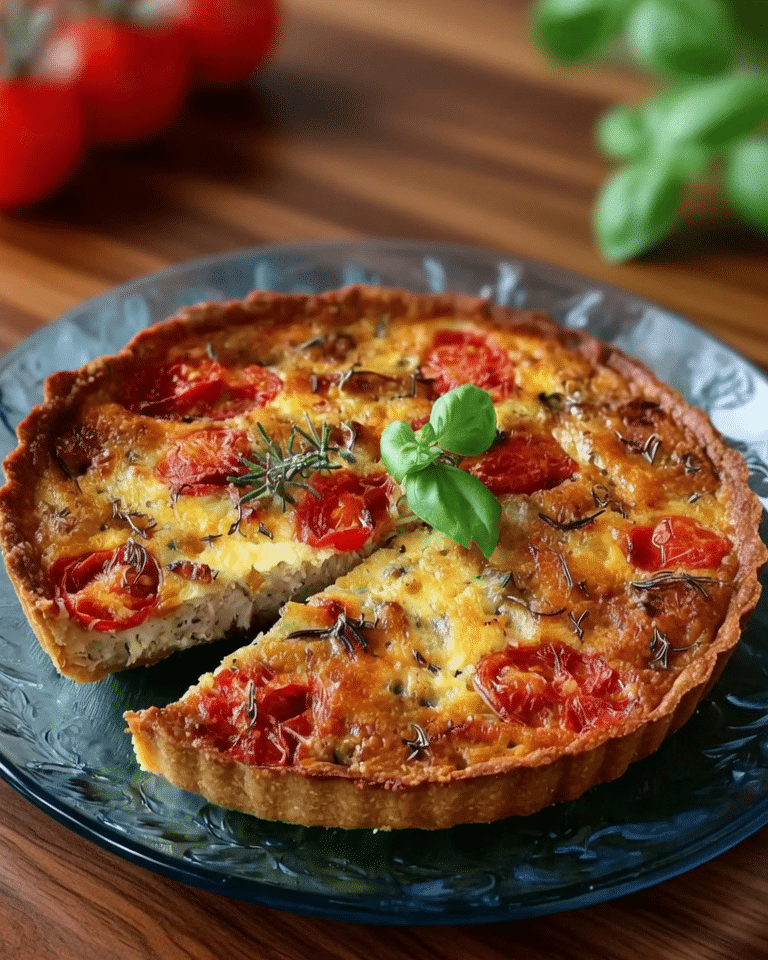 Quiche sans pâte au thon et tomates légère