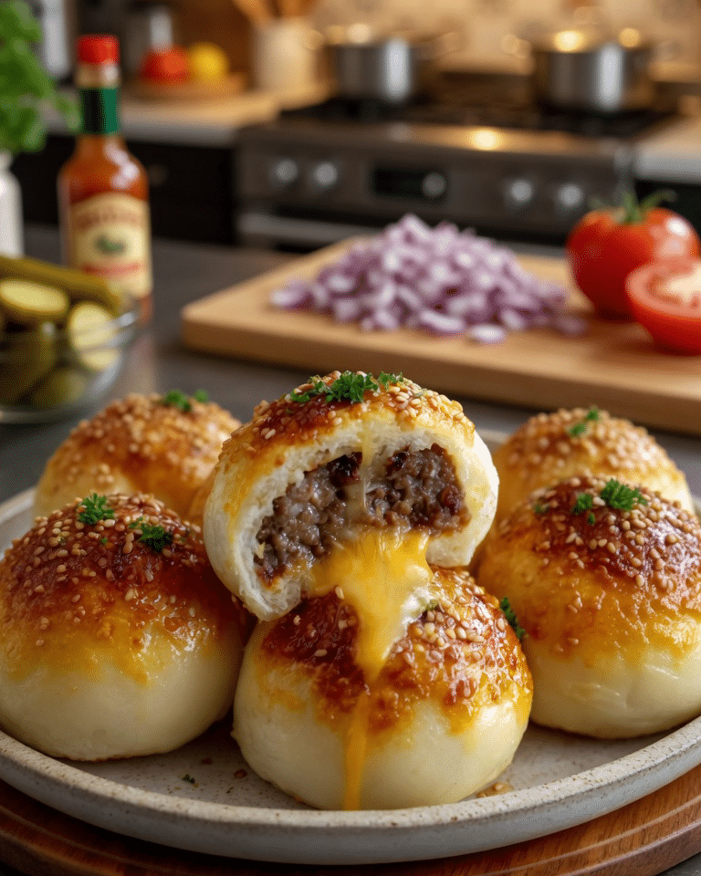 Bombes au Cheeseburger à l’Ail et au Parmesan