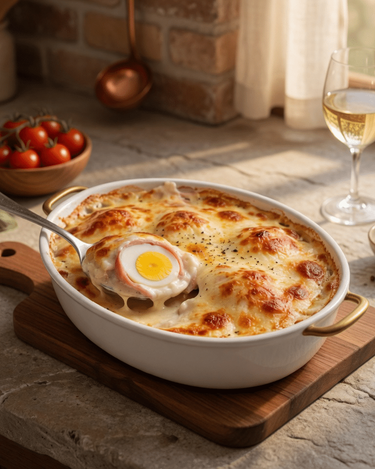 Œufs Roulés au Jambon, Gratinés au Fromage facile et savoureux