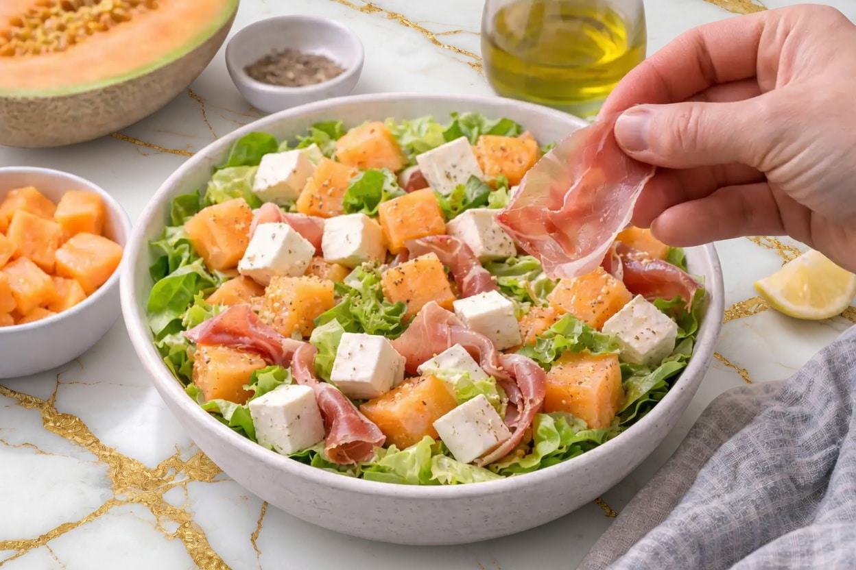 Salade Melon Feta Jambon : la recette fraîche, sucrée-salée et ultra-rafraîchissante de l’été