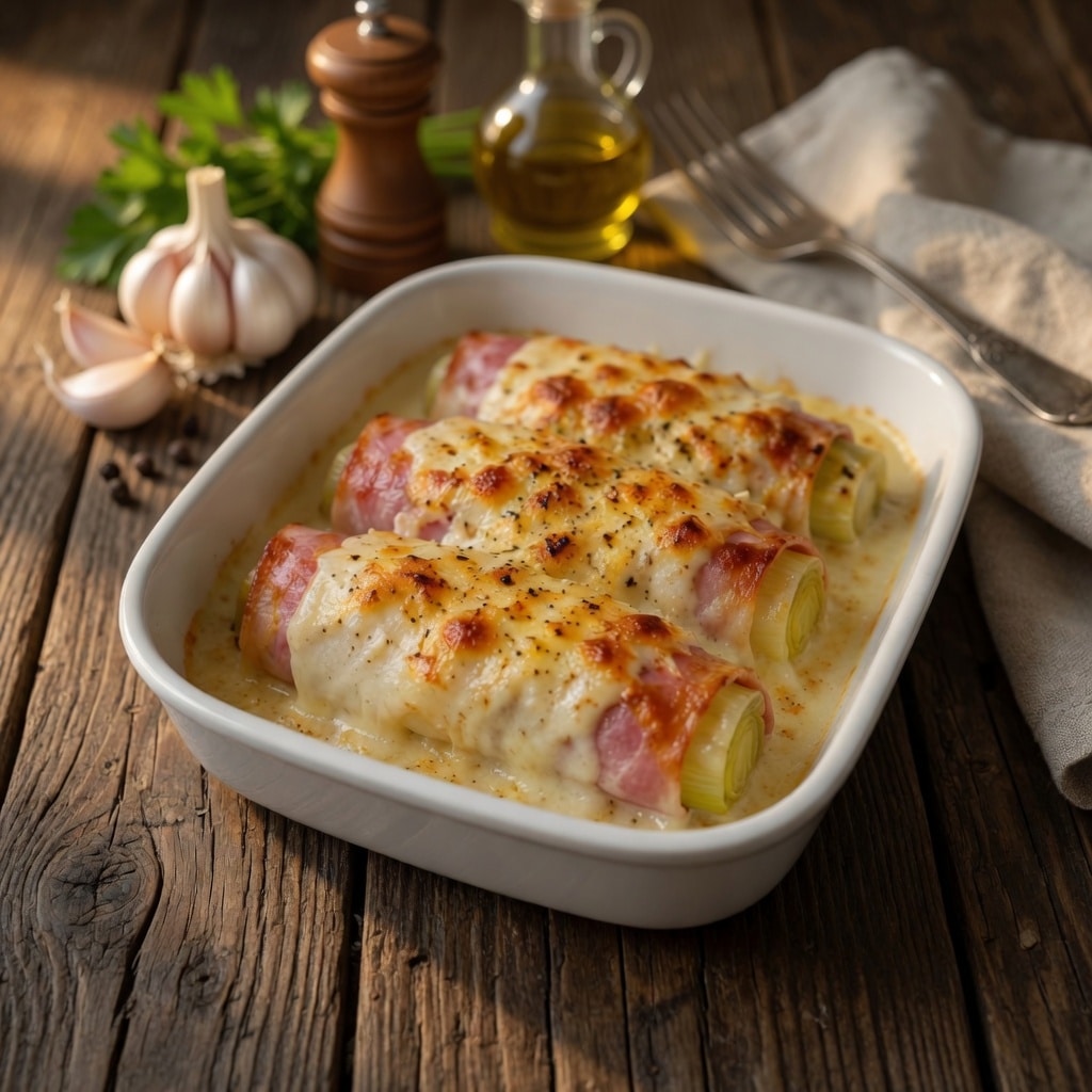 Gratin de Poireaux au Jambon et Béchamel : le plat réconfortant