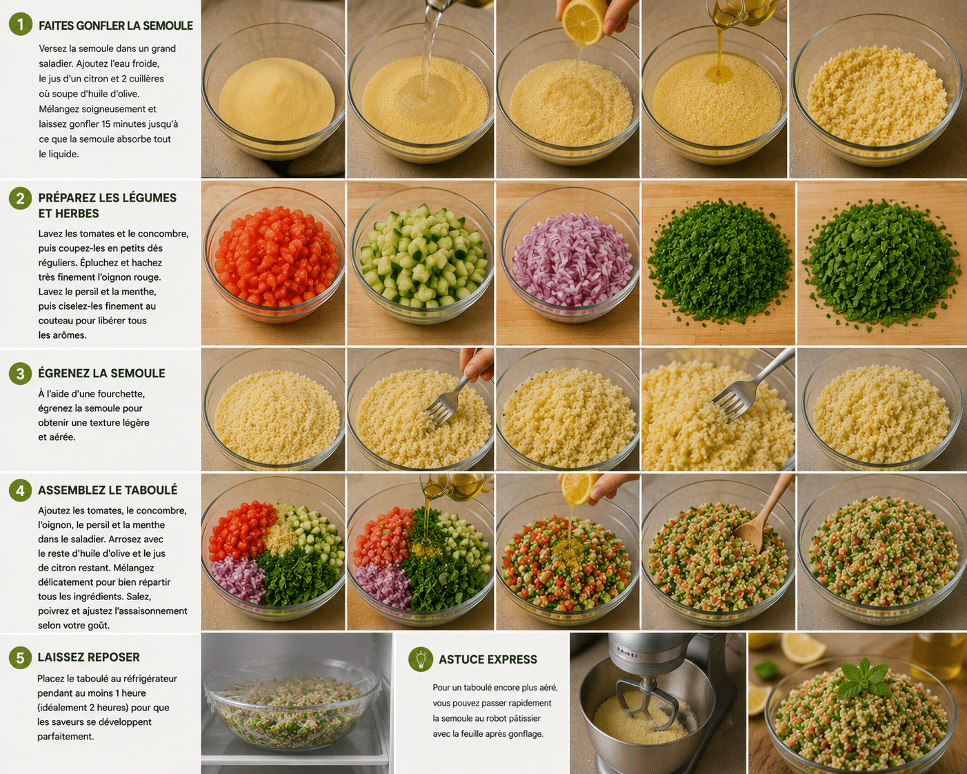 Étape par Étape: Taboulé Maison au Citron : la recette fraîche, parfumée et authentique qui sent bon l’été Étape par Étape: Taboulé Maison au Citron : la recette fraîche, parfumée et authentique qui sent bon l’été