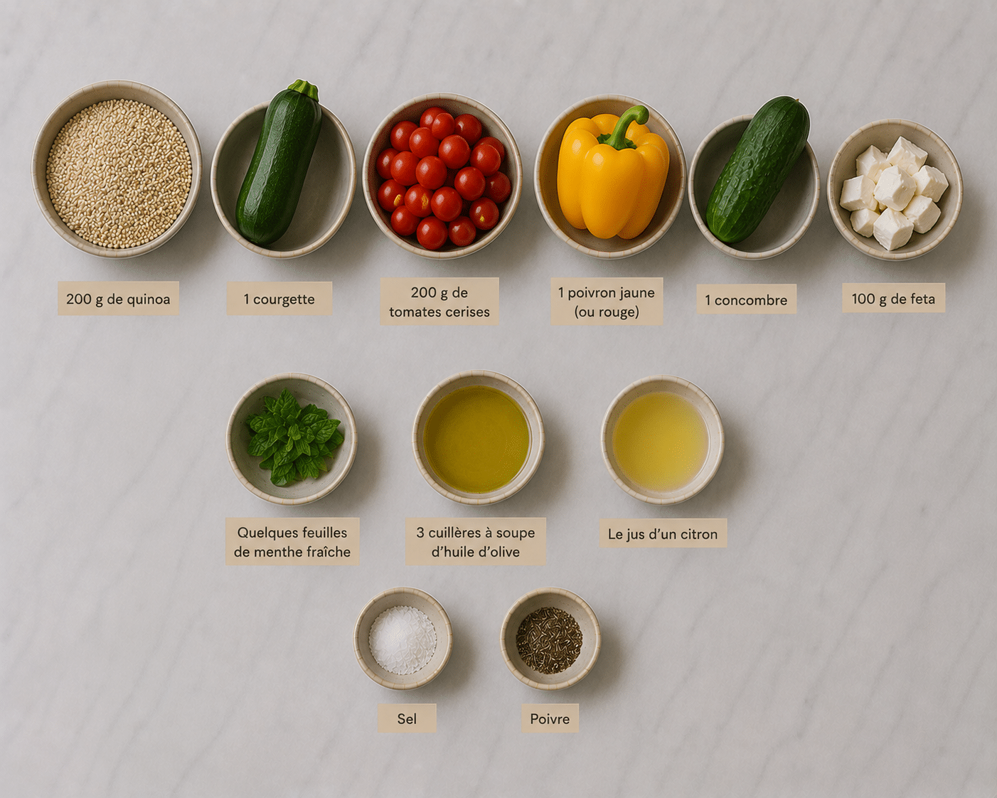La Liste des Ingrédients : Salade de Quinoa aux Légumes d’Été : la recette fraîche, colorée et complète qui fait du bien