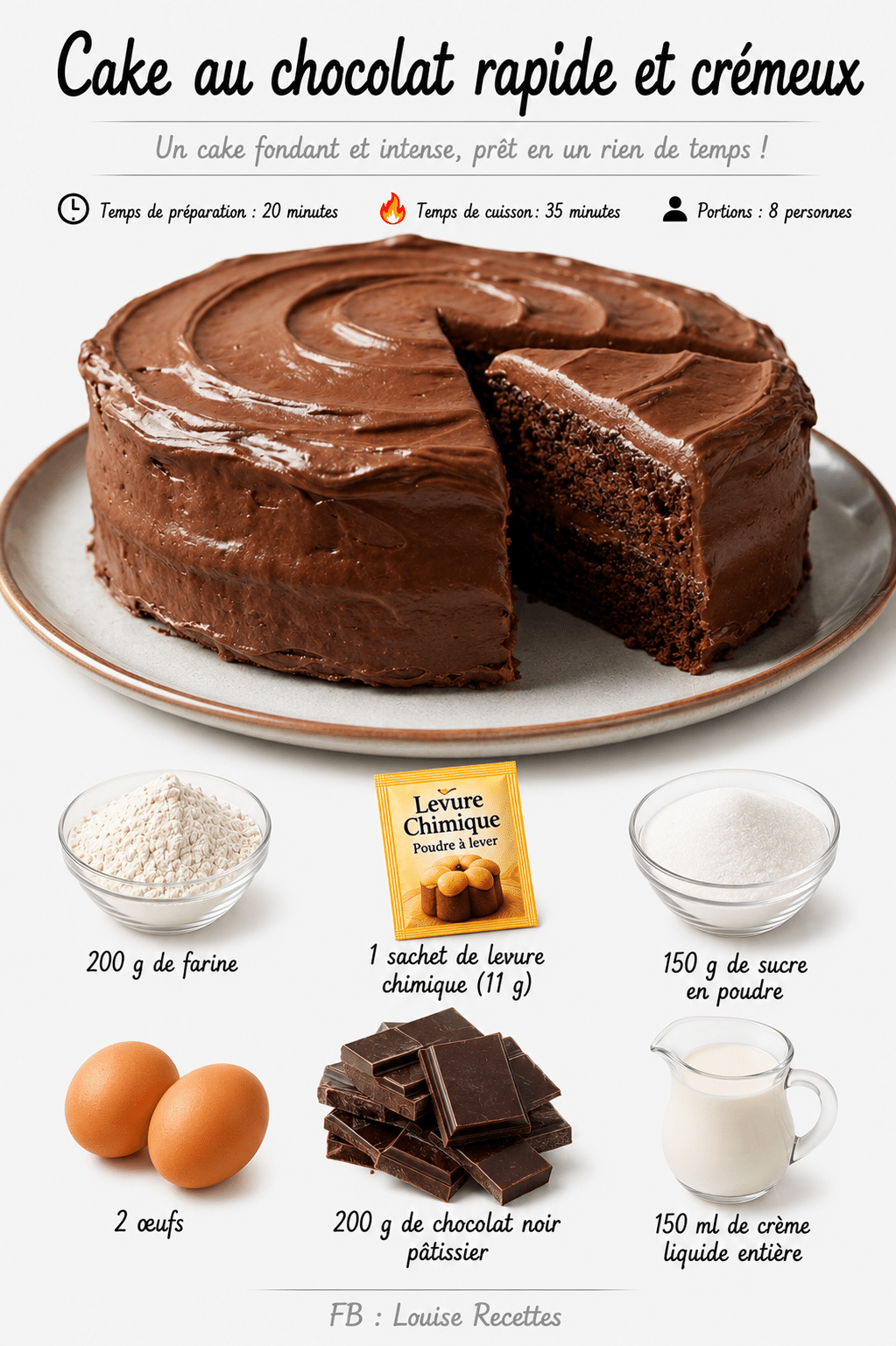 Cake au Chocolat Rapide et Crémeux : le gâteau ultra-fondant qui fait craquer tout le monde