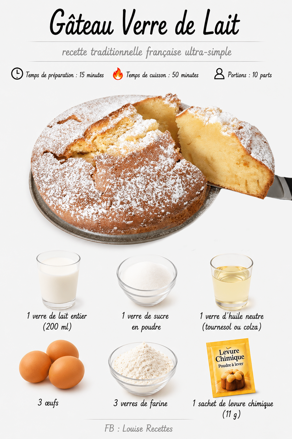 Gâteau Verre de Lait : la recette ultra-moelleuse et magique qui fait le bonheur de tous