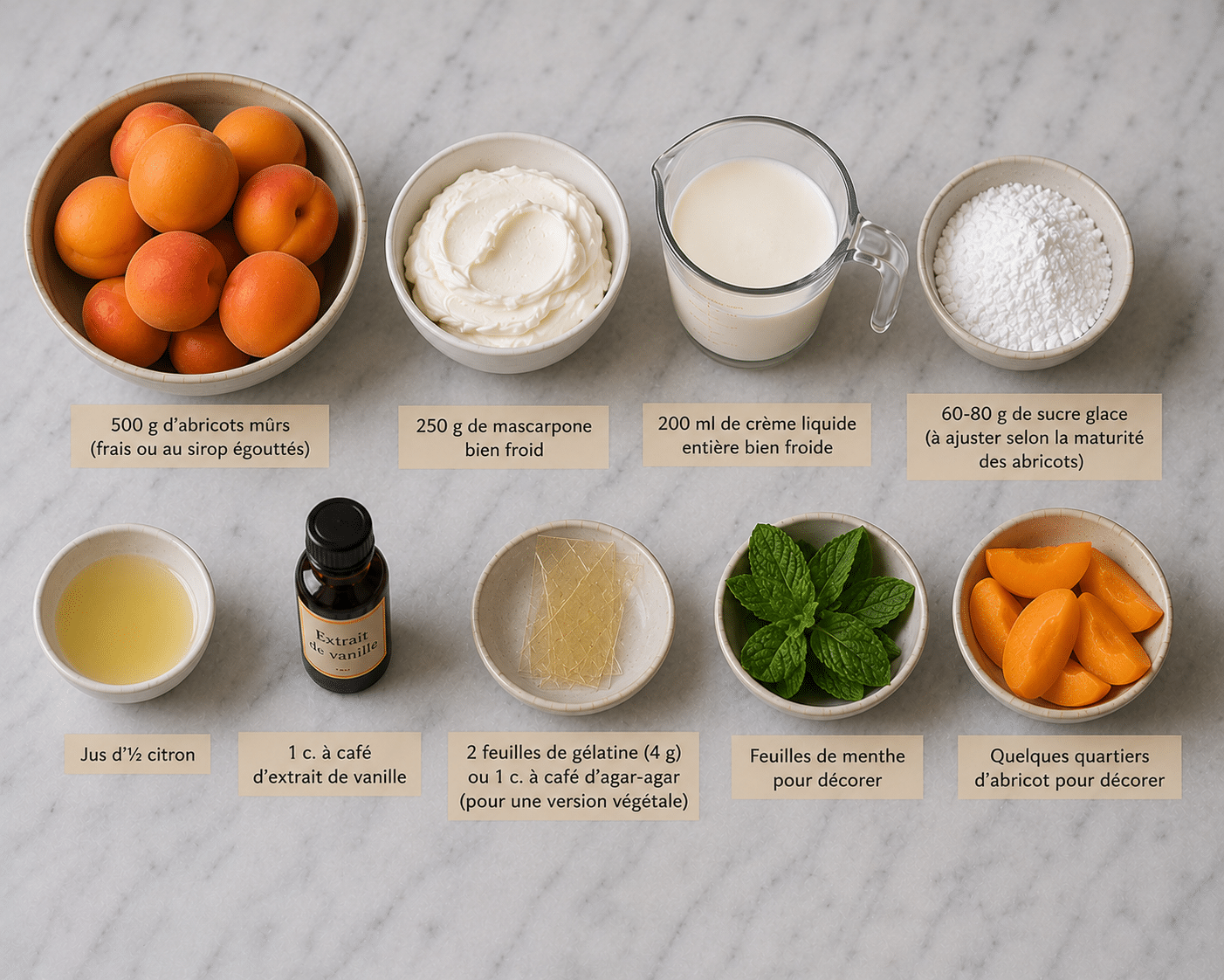 La Liste des Ingrédients : Mousse Abricot Mascarpone : la crème légère, fruitée et ultra-gourmande de l’été