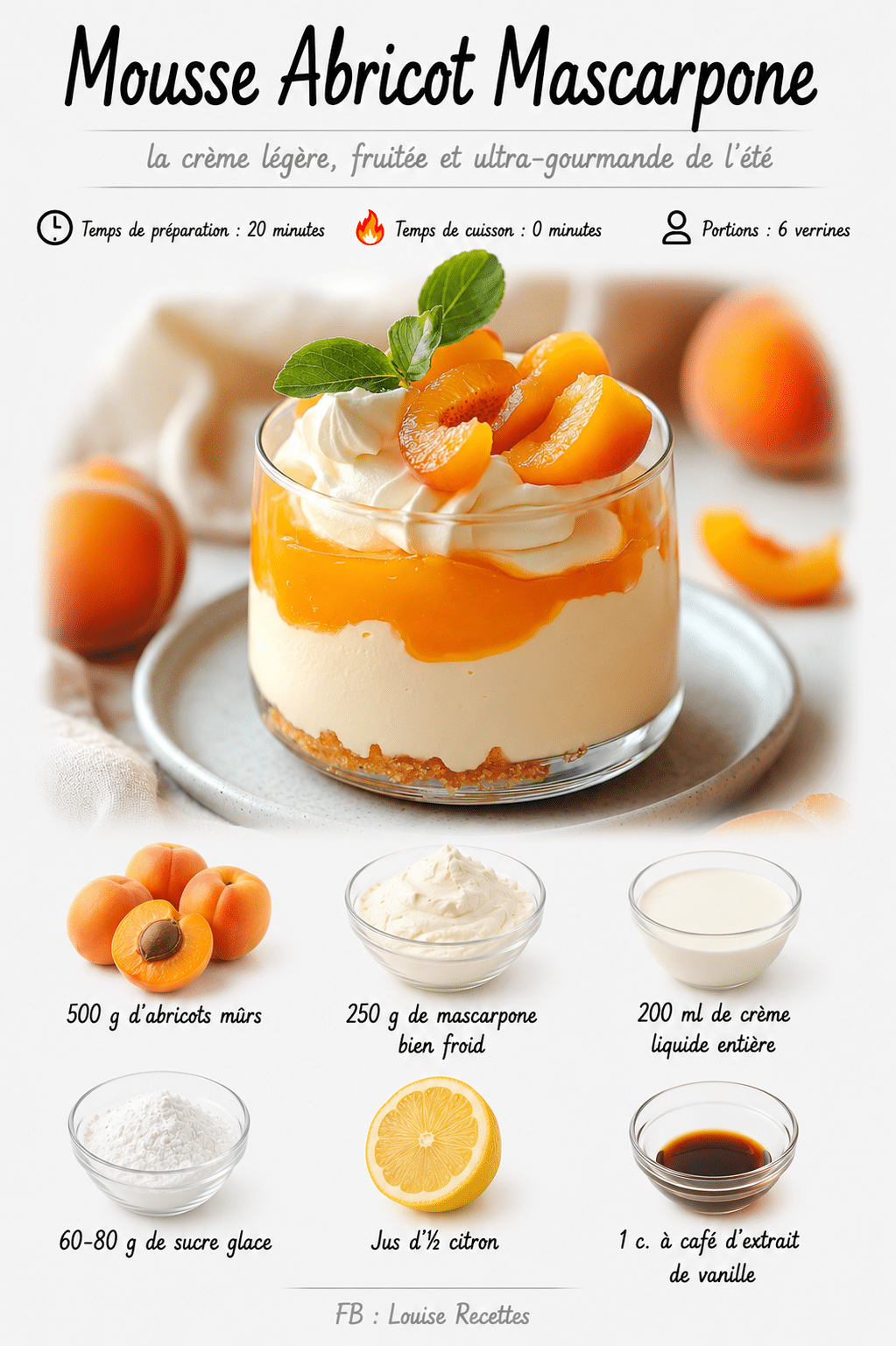 Mousse Abricot Mascarpone : la crème légère, fruitée et ultra-gourmande de l’été