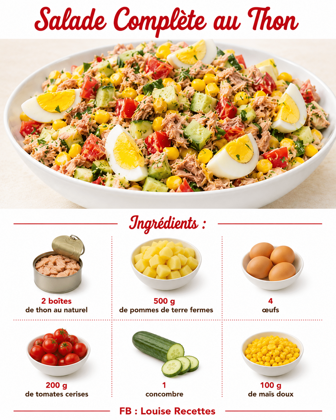 Salade Complète au Thon : la recette fraîche, complète et ultra-gourmande qui fait le repas