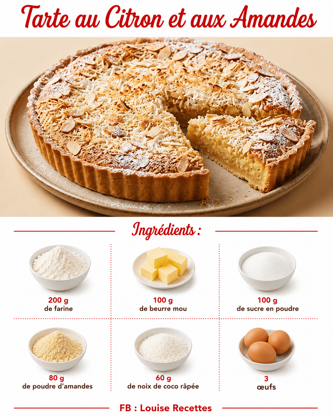 Tarte aux Amandes et Noix de Coco : la recette gourmande, exotique et irrésistible