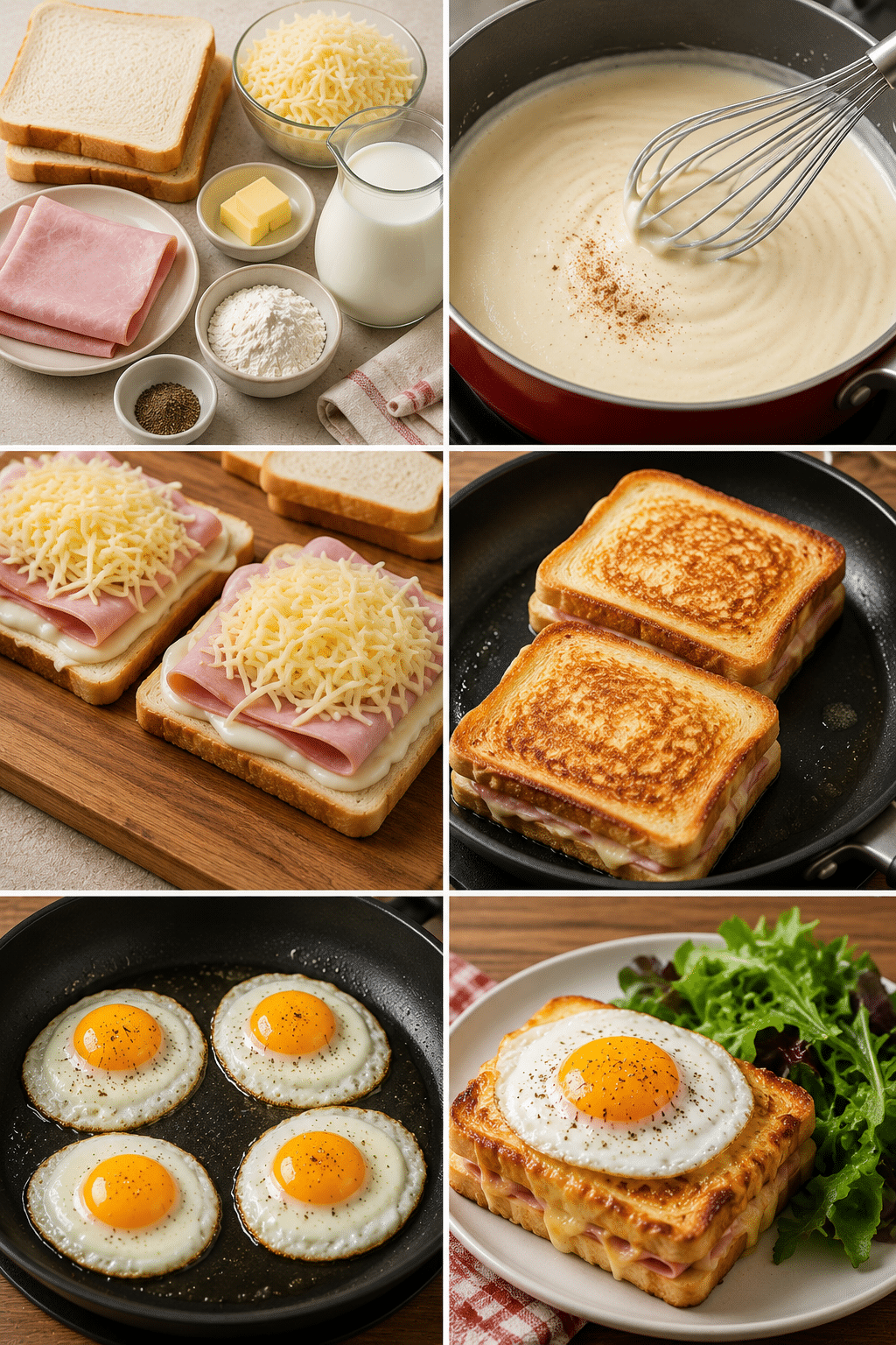 Croque-Madame Gourmand à la Béchamel, Jambon et Fromage