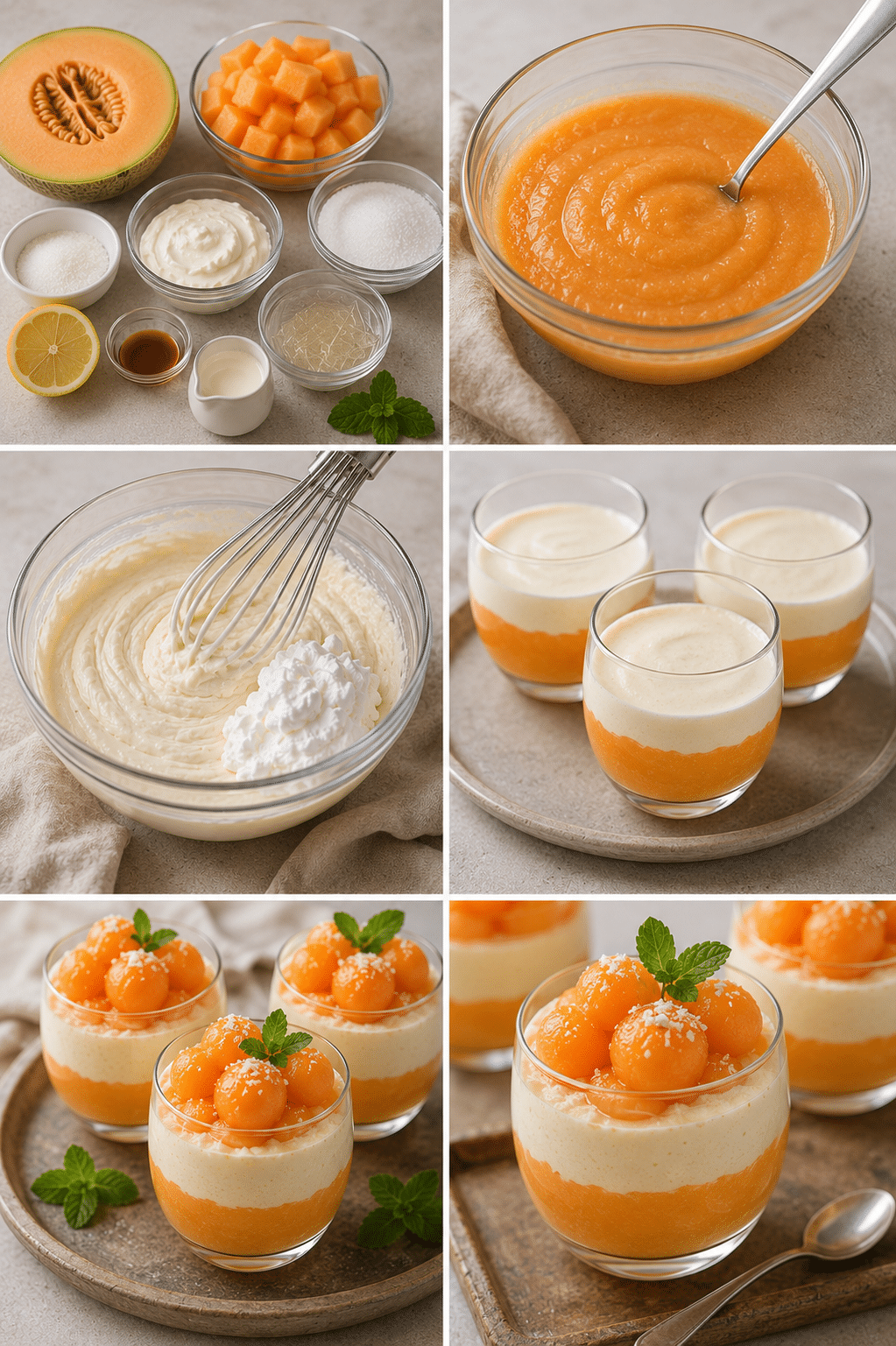 Verrines Mousse de Melon et Crème Mascarpone : le dessert frais, léger et élégant de l’été