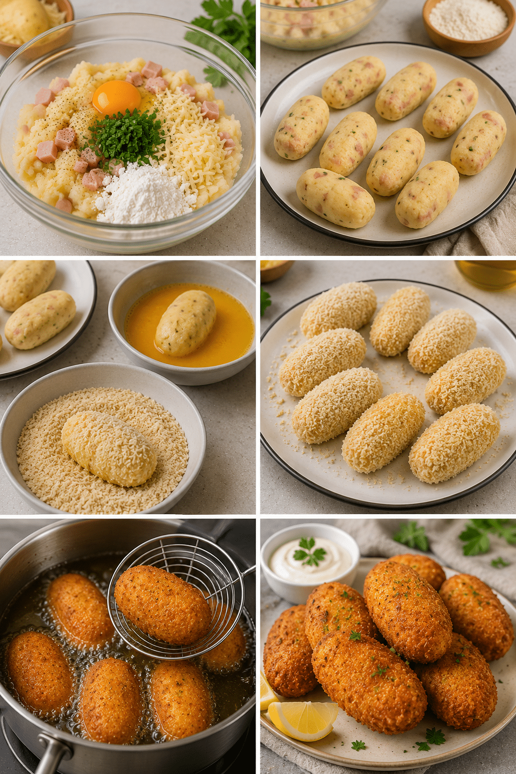 La Liste des Ingrédients : Croquettes de Purée au Jambon et Fromage : croustillantes dehors, fondantes dedans, parfaites pour recycler les restes La Liste des Ingrédients : Croquettes de Purée au Jambon et Fromage : croustillantes dehors, fondantes dedans, parfaites pour recycler les restes