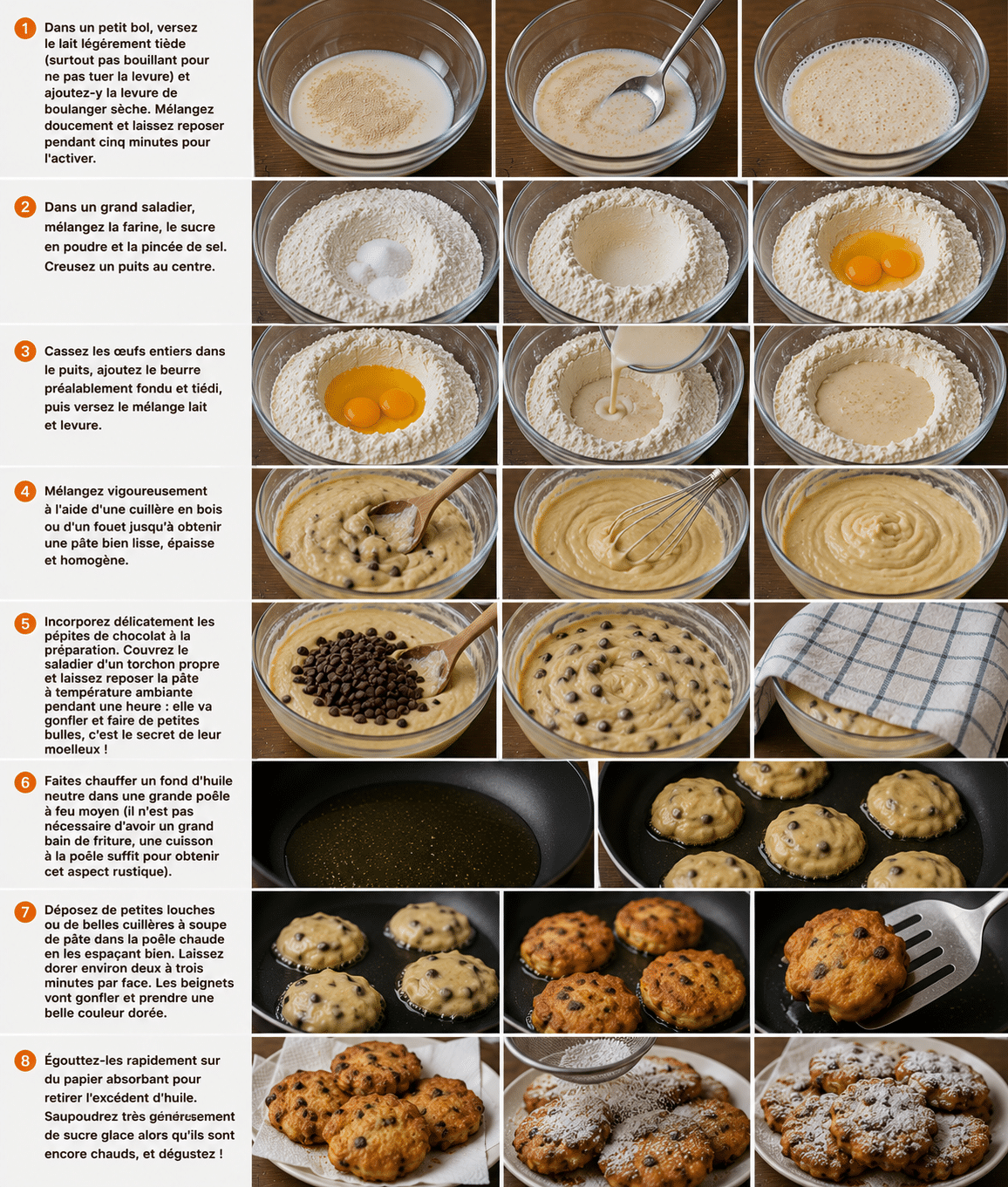 Le Guide de Préparation Étape par Étape: Beignets Moelleux aux Pépites de Chocolat : la recette gourmande et facile qui fait fondre tout le monde