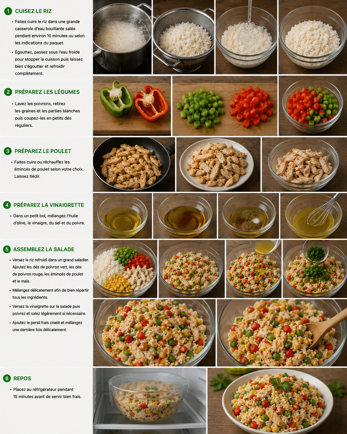 Le Guide de Préparation Étape par Étape: Salade de Riz au Poulet et aux Poivrons : la recette fraîche, complète et colorée de l’été Le Guide de Préparation Étape par Étape: Salade de Riz au Poulet et aux Poivrons : la recette fraîche, complète et colorée de l’été