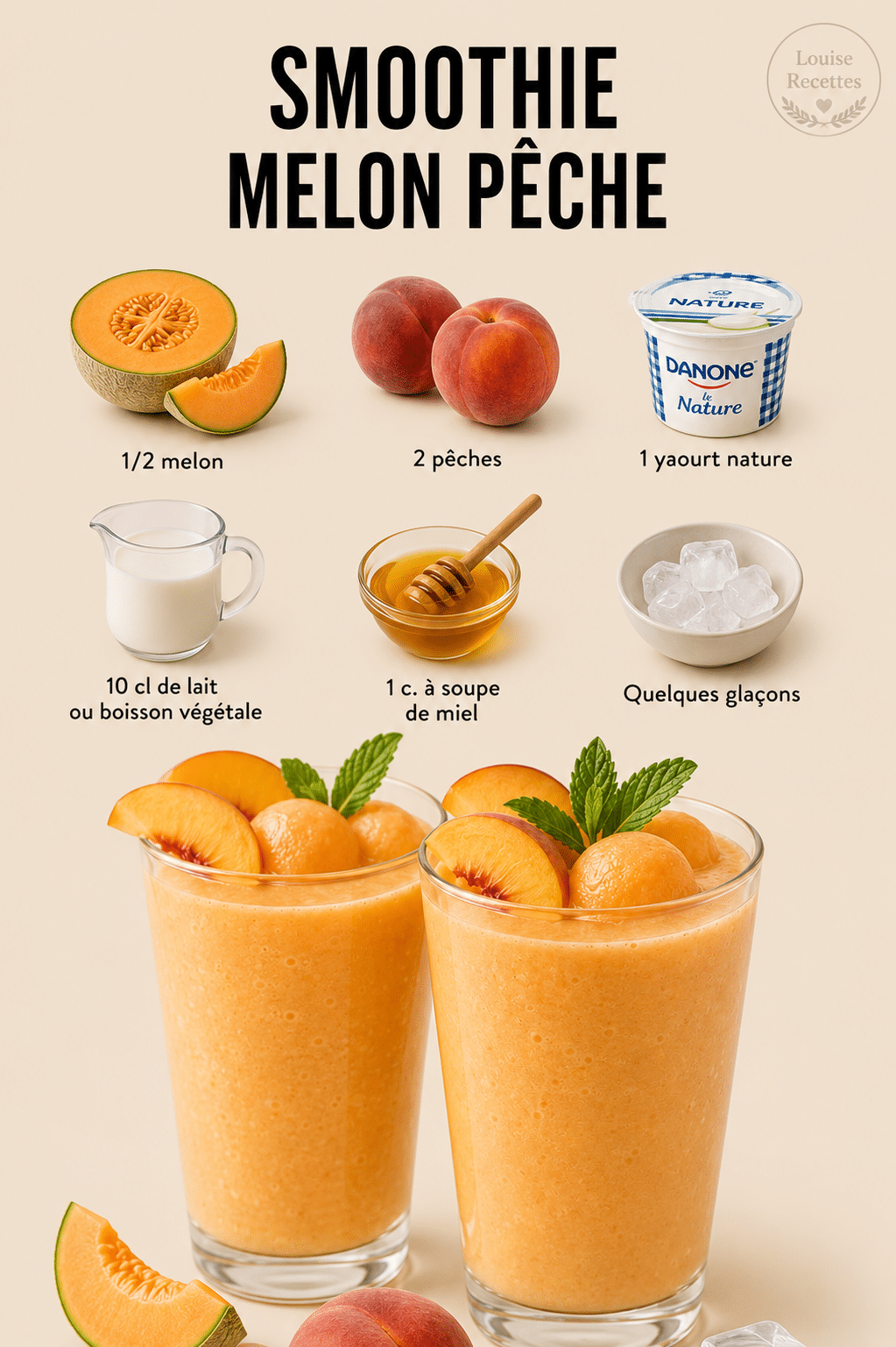 Smoothie Melon Pêche : la boisson fraîche, fruitée et désaltérante de l’été Smoothie Melon Pêche : la boisson fraîche, fruitée et désaltérante de l’été