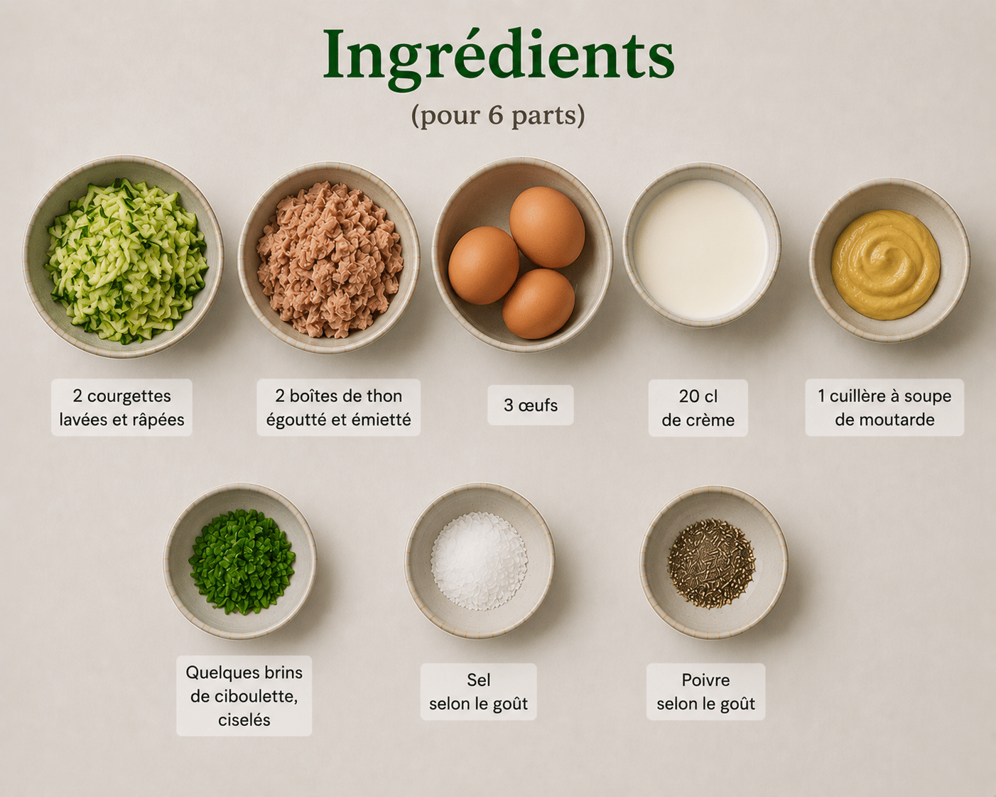 La Liste des Ingrédients : Terrine Fraîche Thon Courgette : l’entrée légère, savoureuse et parfaite pour l’été
