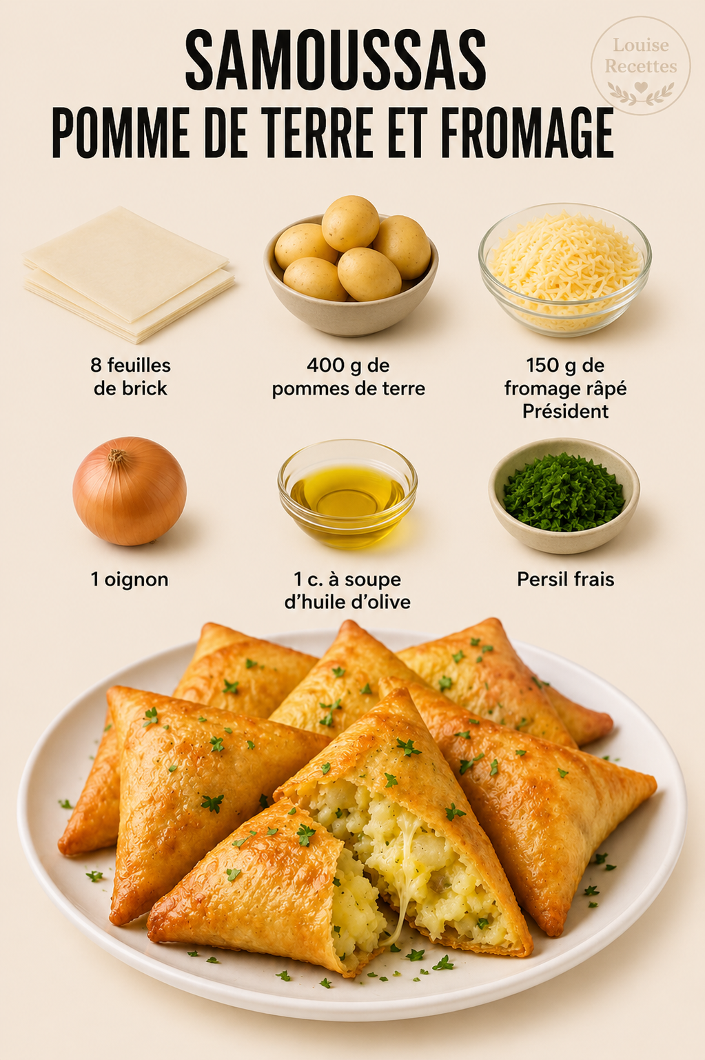 Samoussas Pomme de Terre et Fromage : croustillants, fondants et parfaits pour l’apéritif