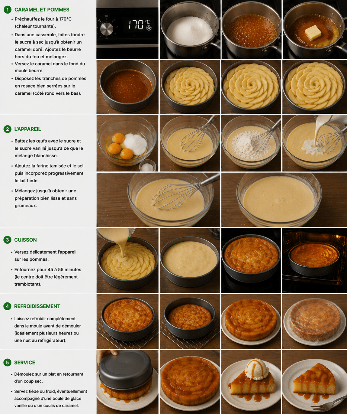 Le Guide de Préparation : Gâteau Flan aux Pommes Caramélisées : le dessert fondant et irrésistible qui fait fondre tout le monde