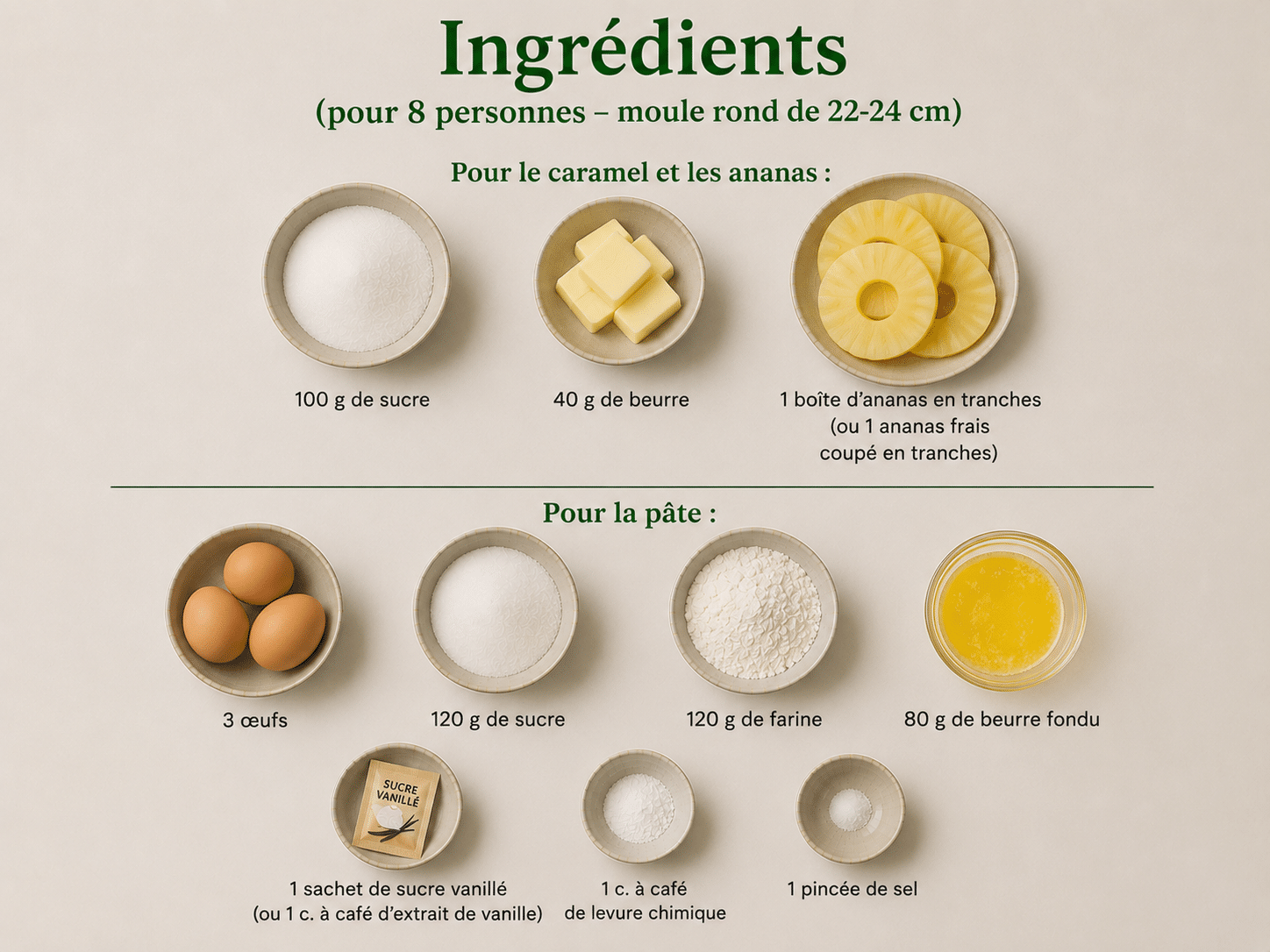 La Liste des Ingrédients : Gâteau Renversé à l’Ananas : le dessert moelleux, caramélisé et irrésistible qui fait toujours l’unanimité