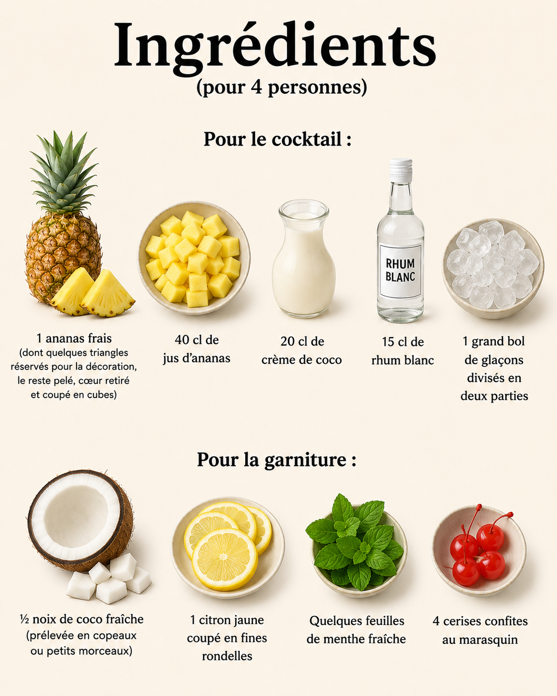 La Liste des Ingrédients : Piña Colada Maison : le cocktail exotique, onctueux et ultra rafraîchissant de l’été