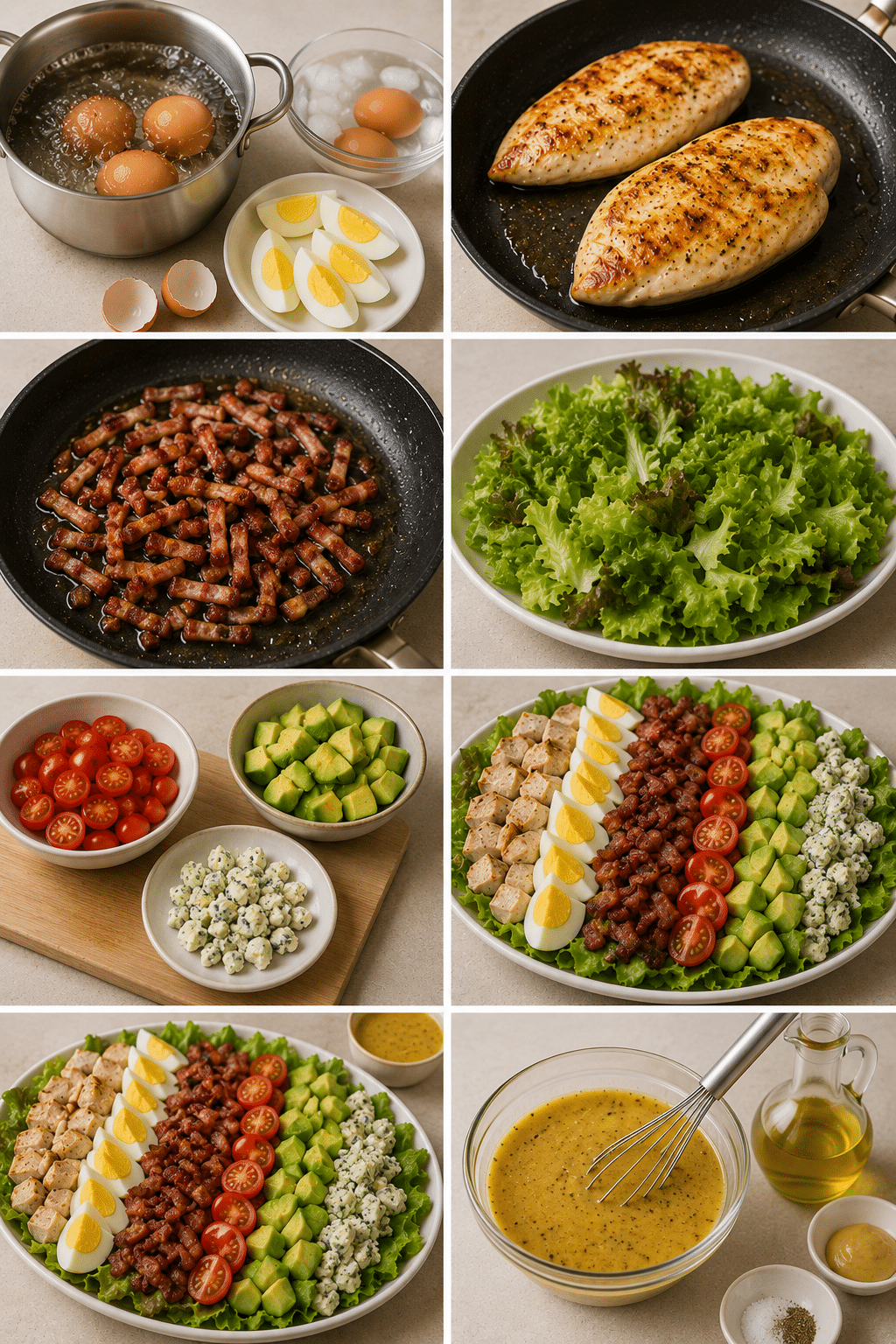 Le Guide de Préparation : Salade Cobb : la recette mythique américaine, complète et ultra-gourmande qui ravit toute la famille