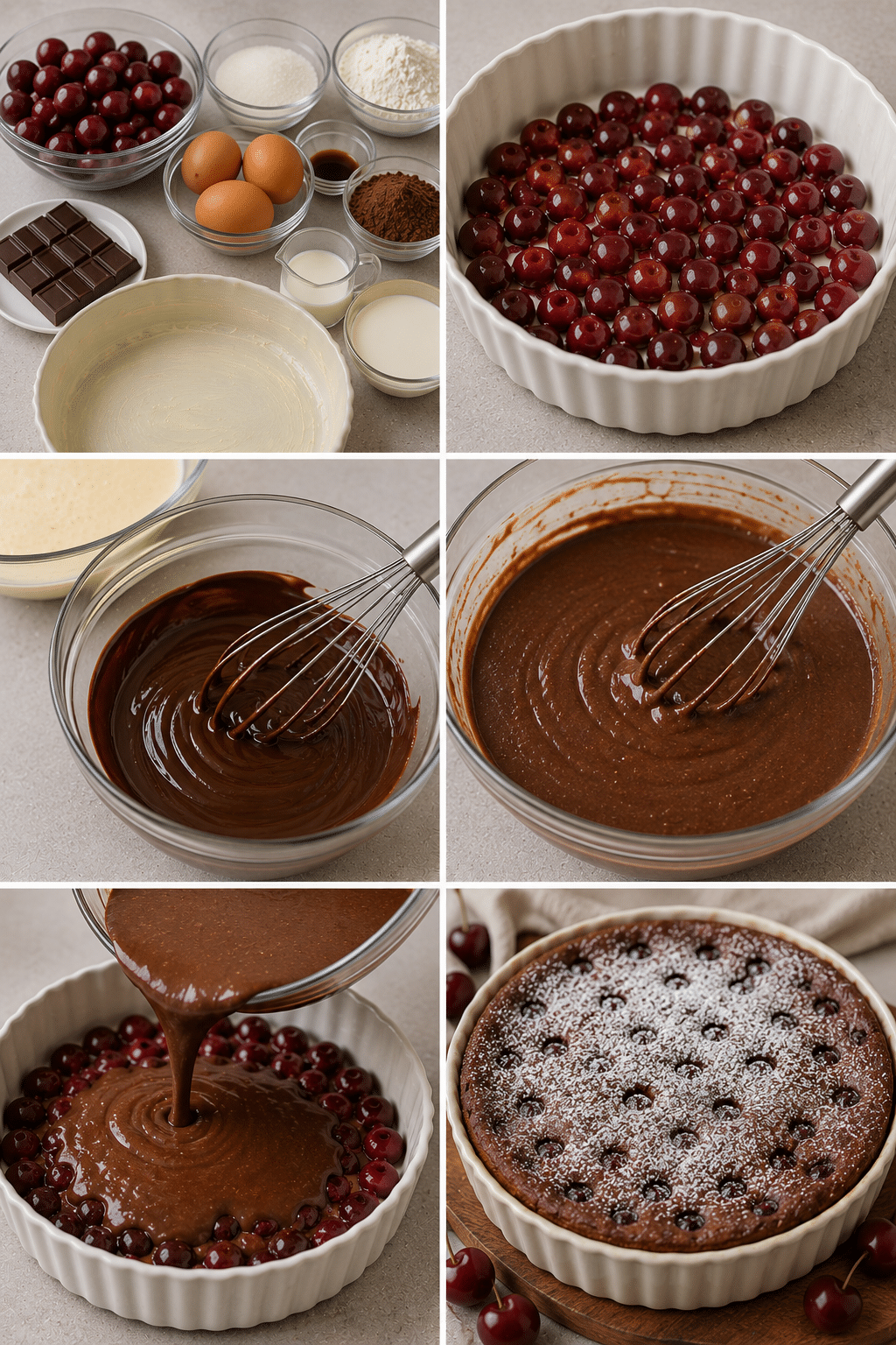 Clafoutis au Chocolat Noir et aux Cerises