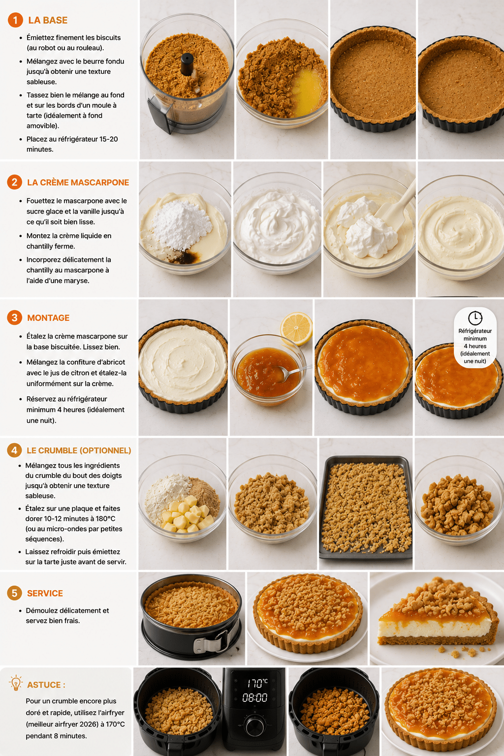 Le Guide de Préparation : Tarte Sans Cuisson au Mascarpone et Abricot : le dessert frais, gourmand et ultra facile de l’été