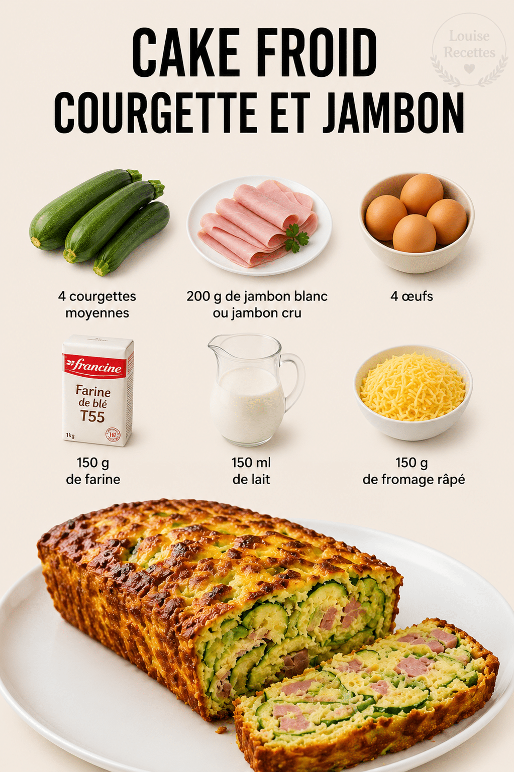 Cake Courgette et Jambon : le cake salé moelleux et savoureux