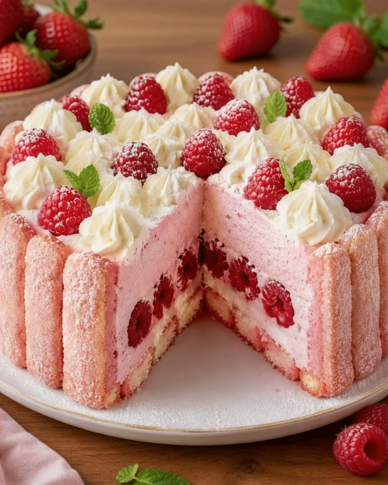 Charlotte aux Framboises et Biscuits Roses : le dessert élégant, frais et irrésistible