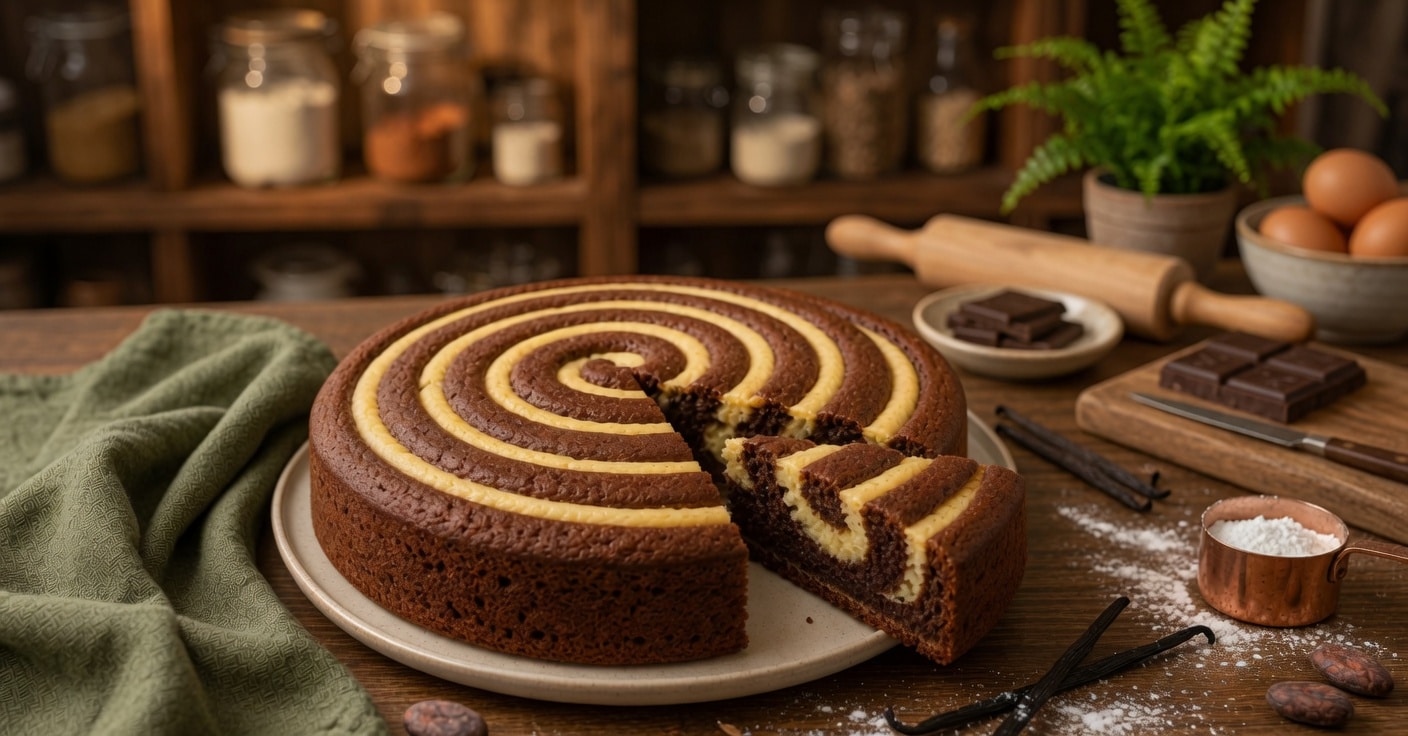 Gâteau Spirale au Chocolat et à la Vanille : le Zebra Cake moelleux