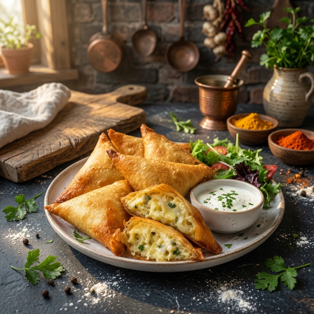 Samoussas Pomme de Terre et Fromage : croustillants
