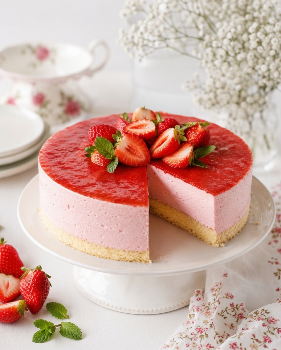 Bavarois aux Fraises sur Génoise : le dessert élégant, frais