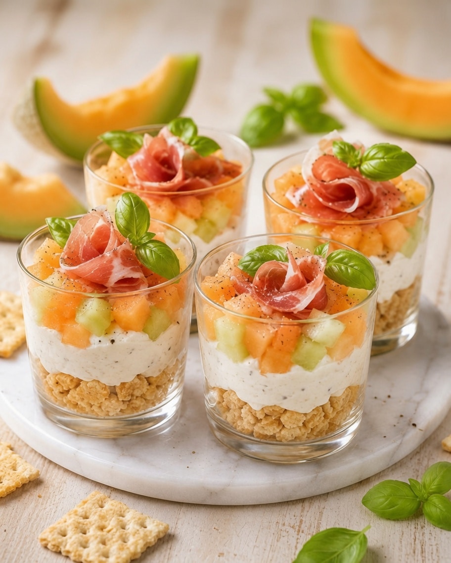 Tiramisu Estival au Melon, Jambon Sec et Fromage Frais
