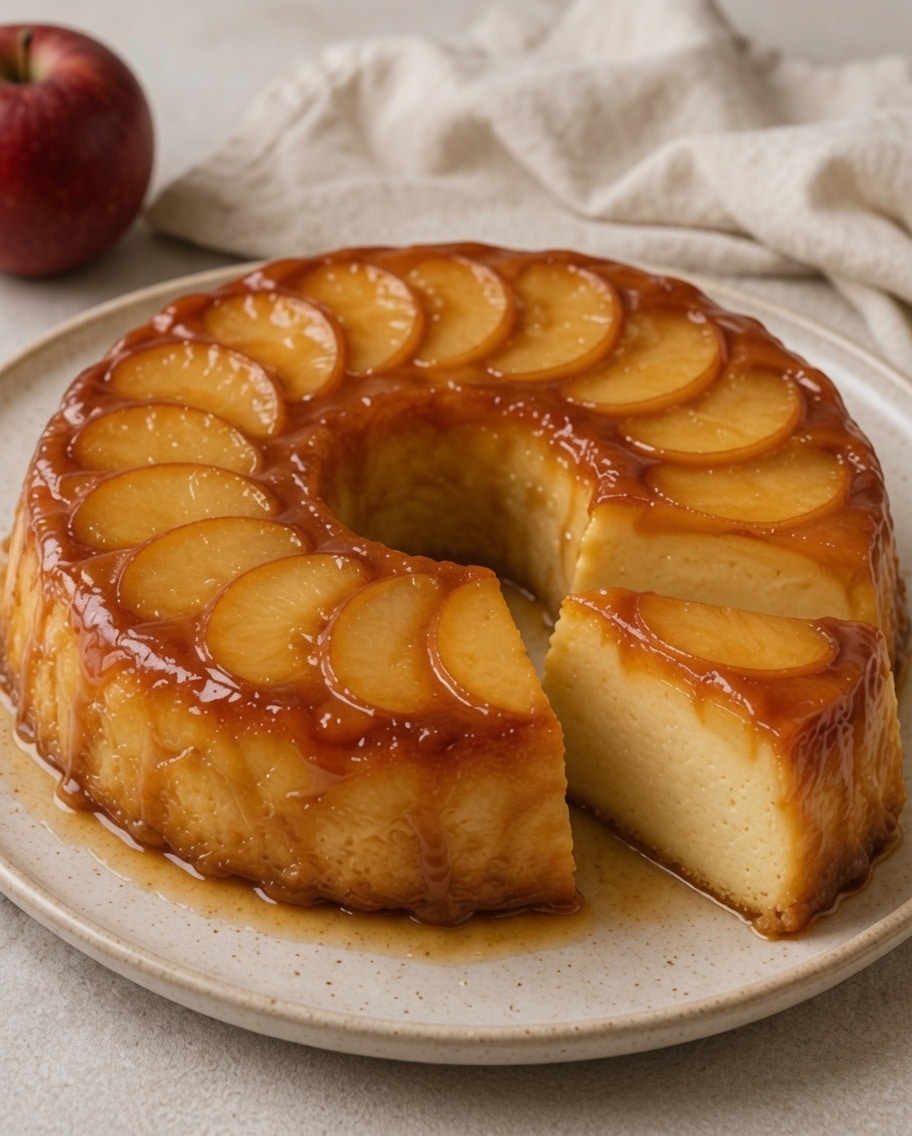 Gâteau Flan aux Pommes Caramélisées