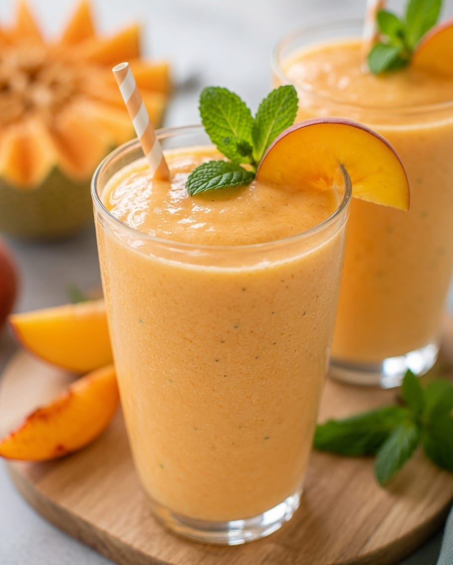 Smoothie Melon Pêche : la boisson fraîche,