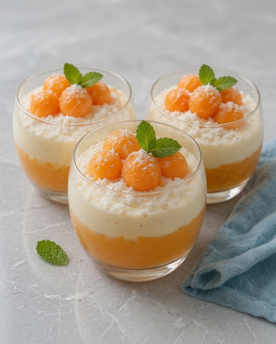 Verrines Mousse de Melon et Crème Mascarpone