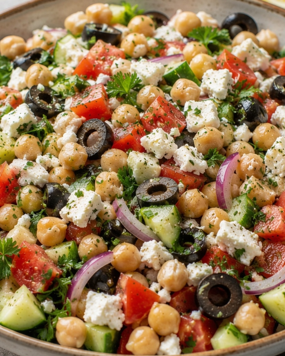 Salade Grecque aux Pois Chiches : la recette fraîche, colorée et complète de l’été
