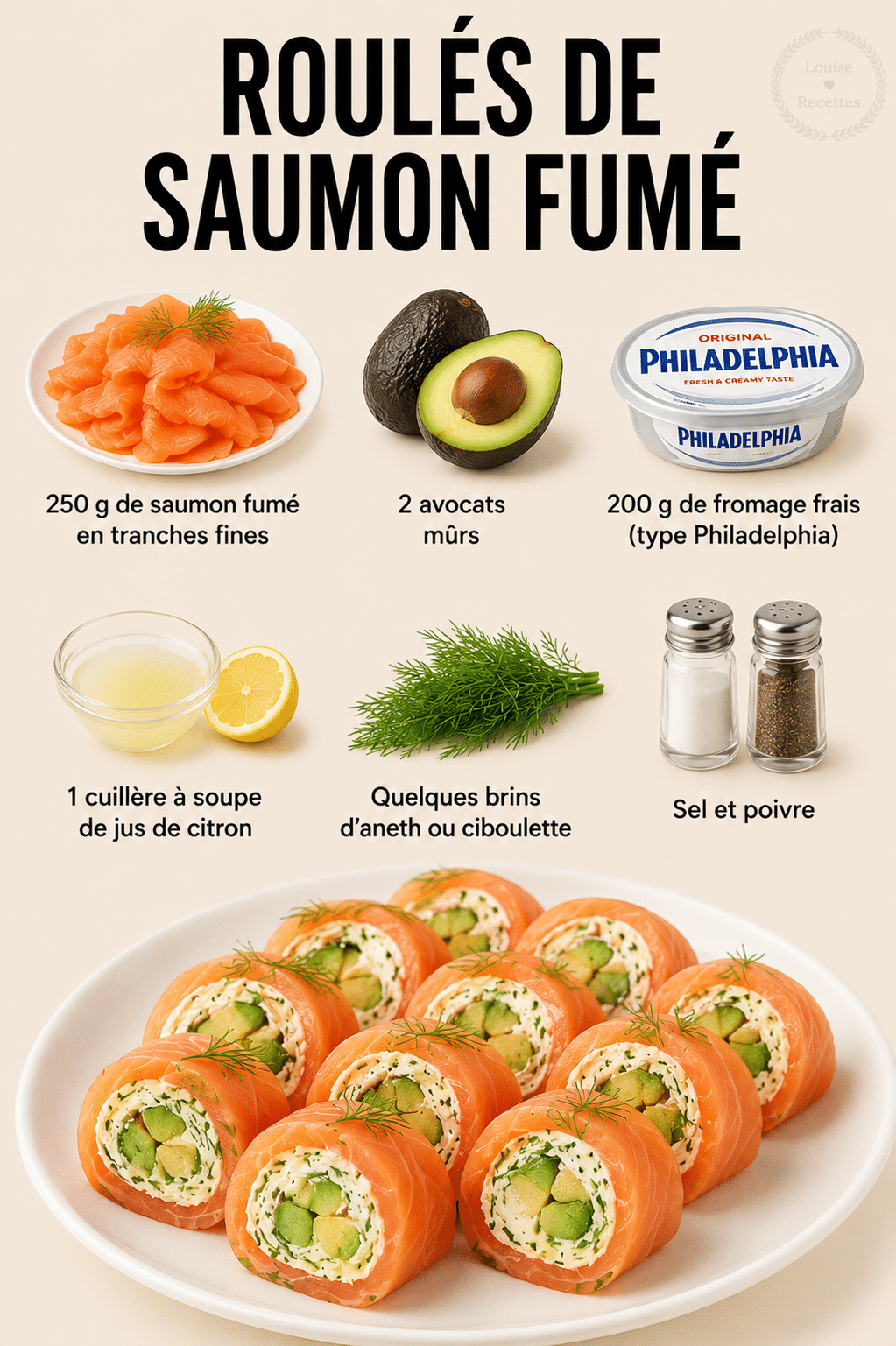 Roulés de Saumon Fumé : l’entrée fraîche,