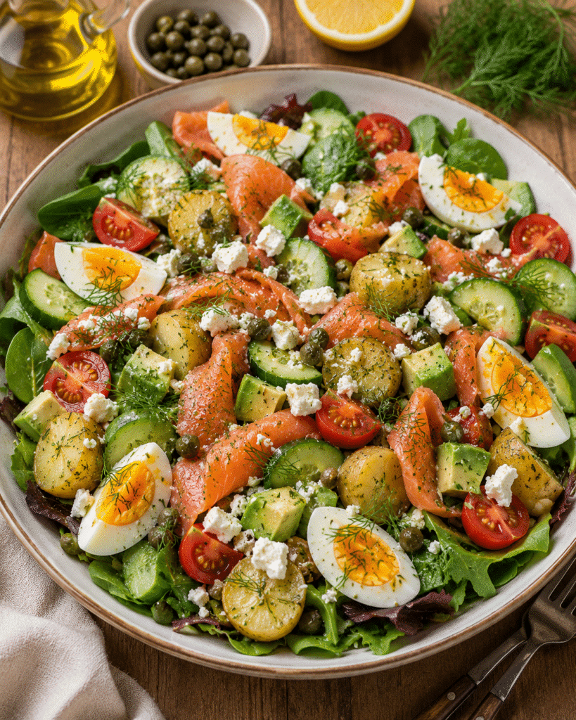 Salade de Saumon Fumé Qui Remplace un Repas : la salade complète