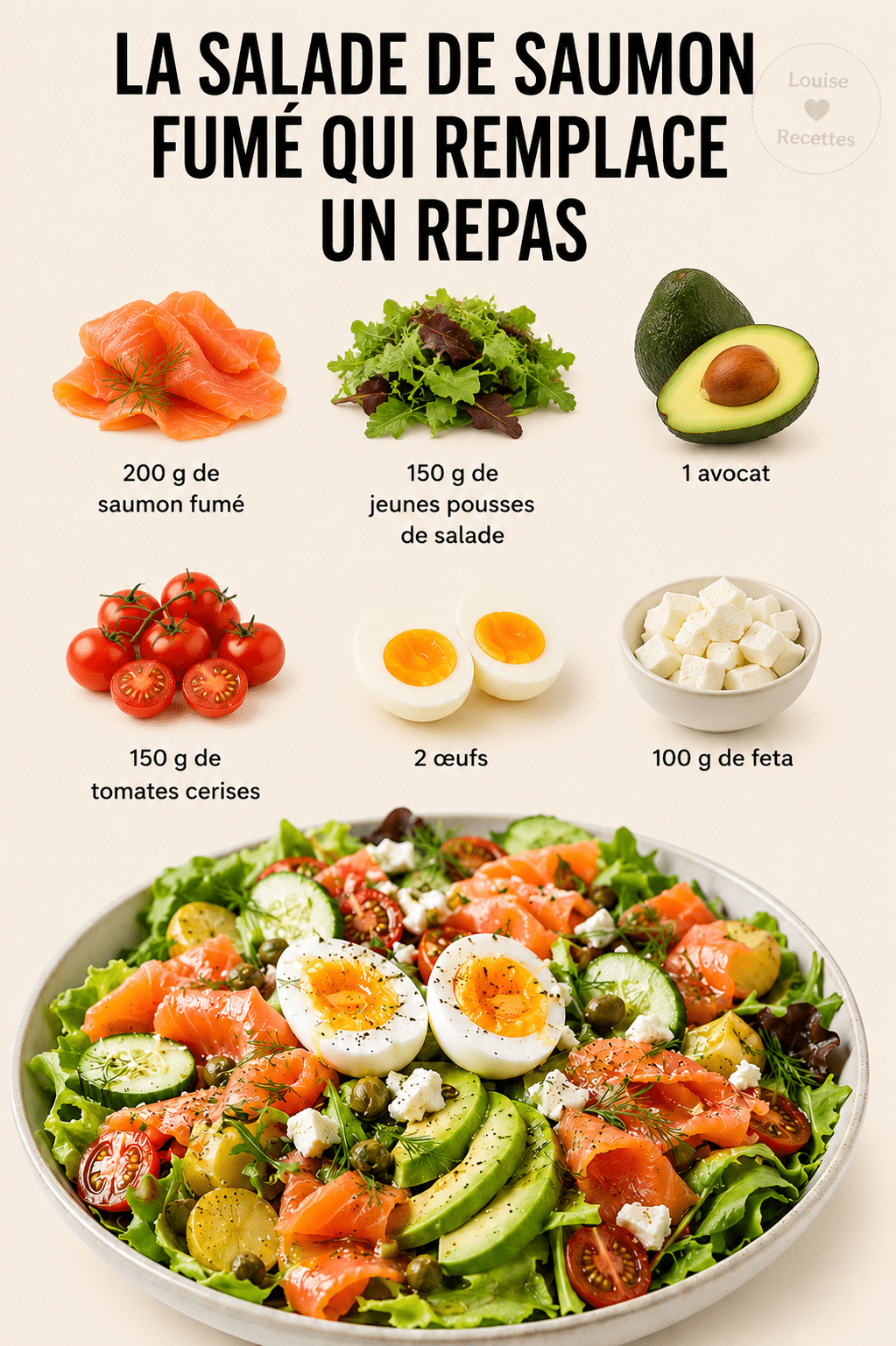 Salade de Saumon Fumé Qui Remplace un Repas : la salade complète, fraîche et gourmande idéale pour l’été Salade de Saumon Fumé Qui Remplace un Repas : la salade complète, fraîche et gourmande idéale pour l’été