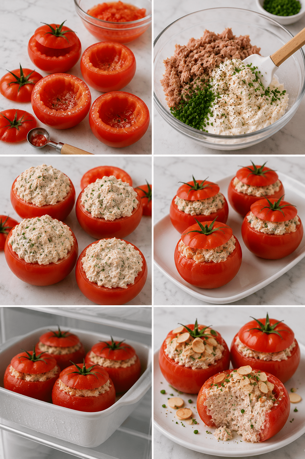 Tomates Farcies à la Mousse de Thon et Fromage Frais