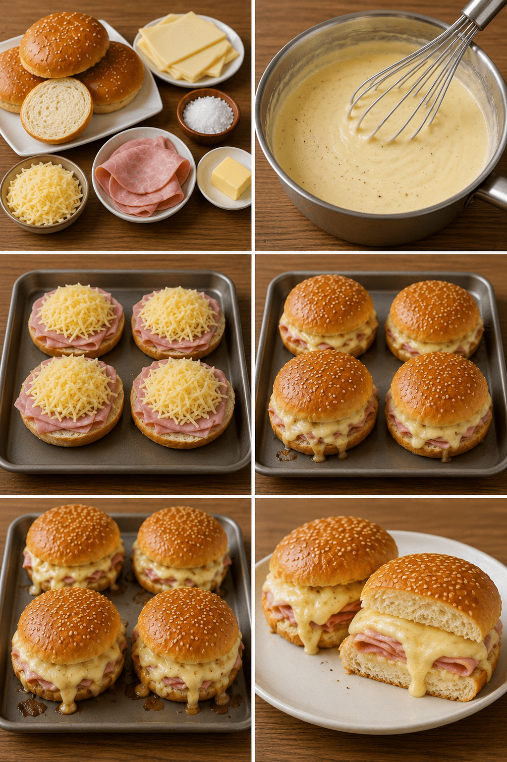 Mini Burgers Briochés au Jambon, Cheddar et Sauce au Fromage : les bouchées gourmandes