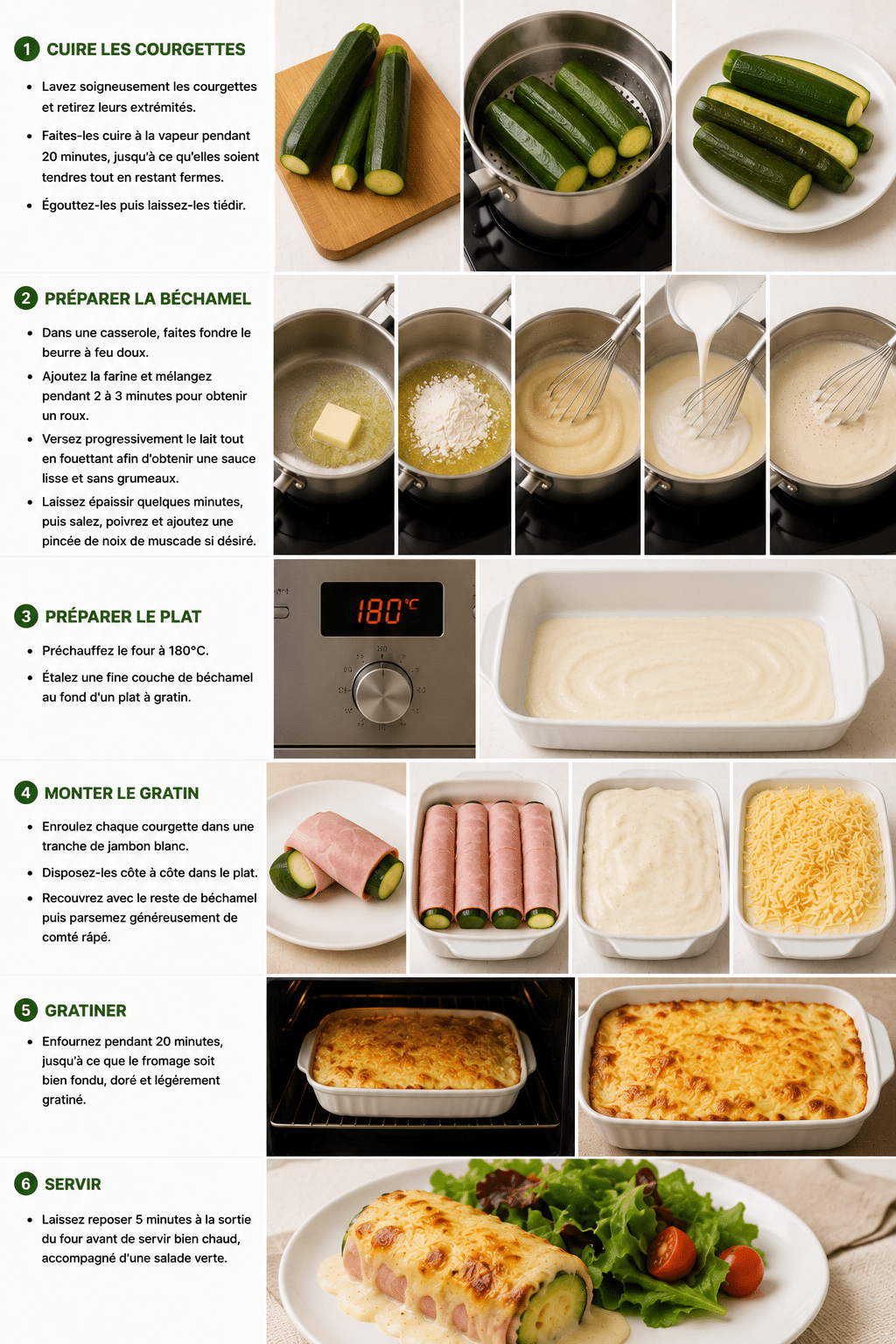 Le Guide de Préparation : Courgettes au Jambon Gratinées : la revisite légère et gourmande des endives au jambon