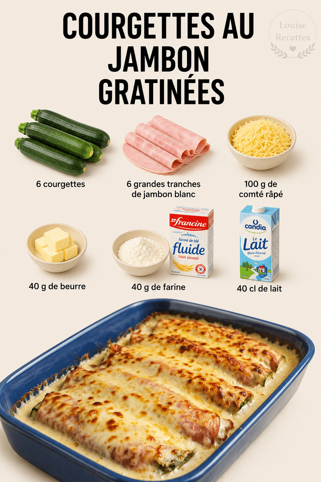 Courgettes au Jambon Gratinées : la revisite légère et gourmande des endives