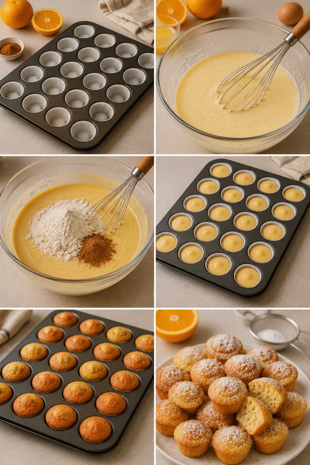 Mini Muffins Orange-Cannelle : les petites douceurs moelleuses