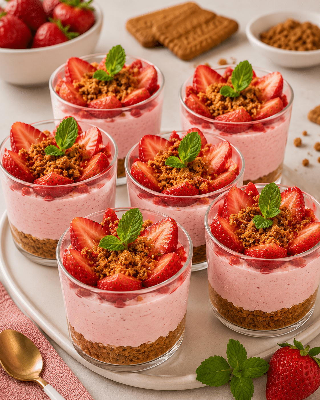 Mousse aux Fraises et Spéculoos : le dessert frais, crémeux