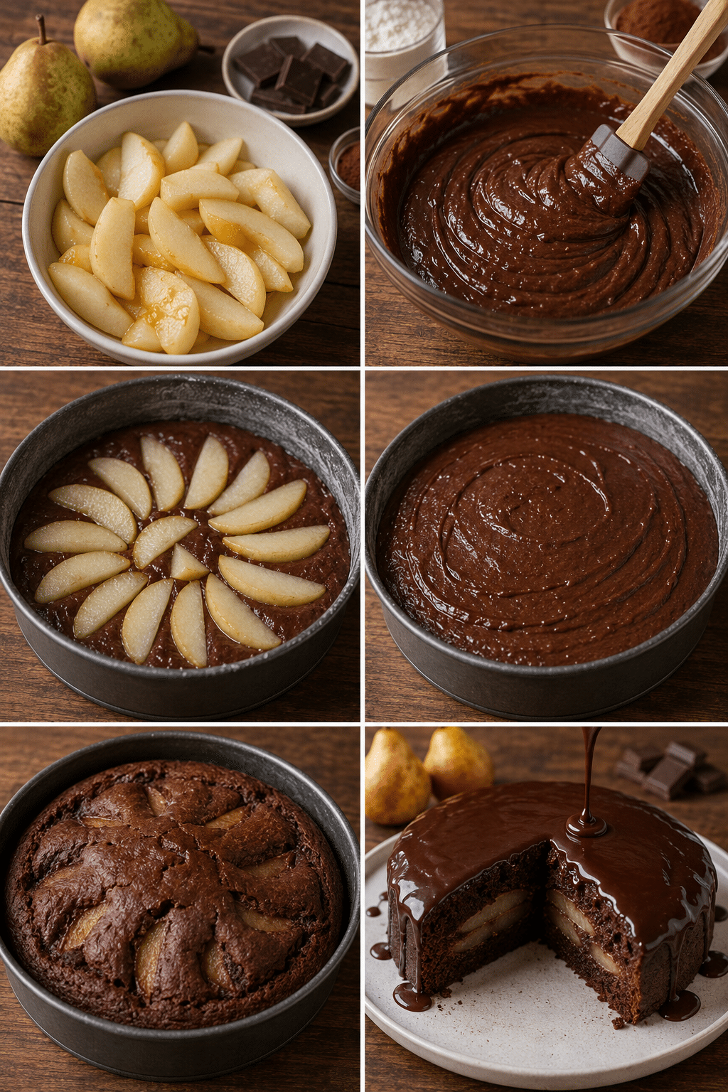 Fondant Choco-Poire : le gâteau ultra fondant qui marie chocolat intense et poires juteuses