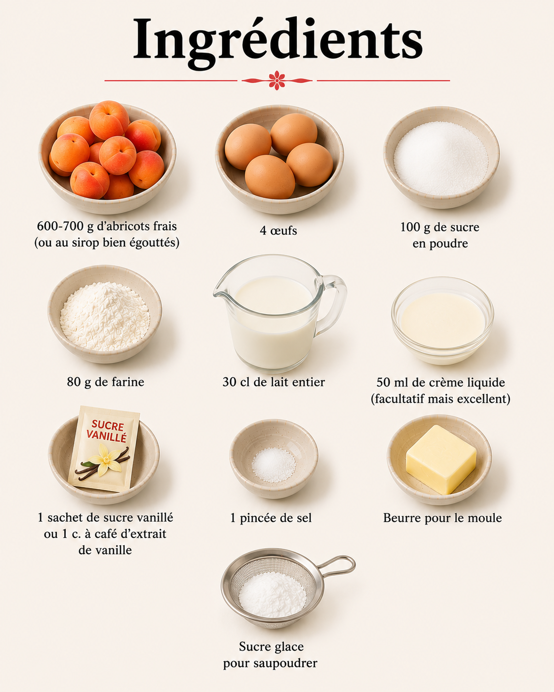 La Liste des Ingrédients : Clafoutis aux Abricots : le dessert fondant et fruité de l’été