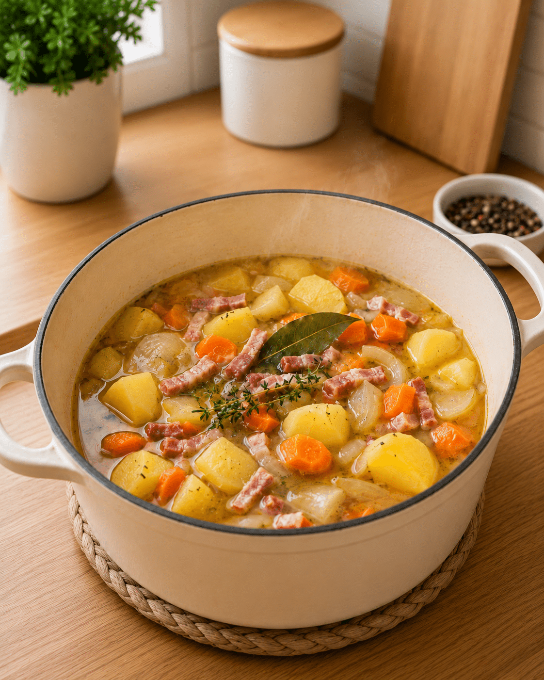 Ragoût du Pauvre aux Pommes de Terre, Carottes et Lardons : le plat réconfortant et économique qui fait du bien